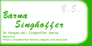 barna singhoffer business card